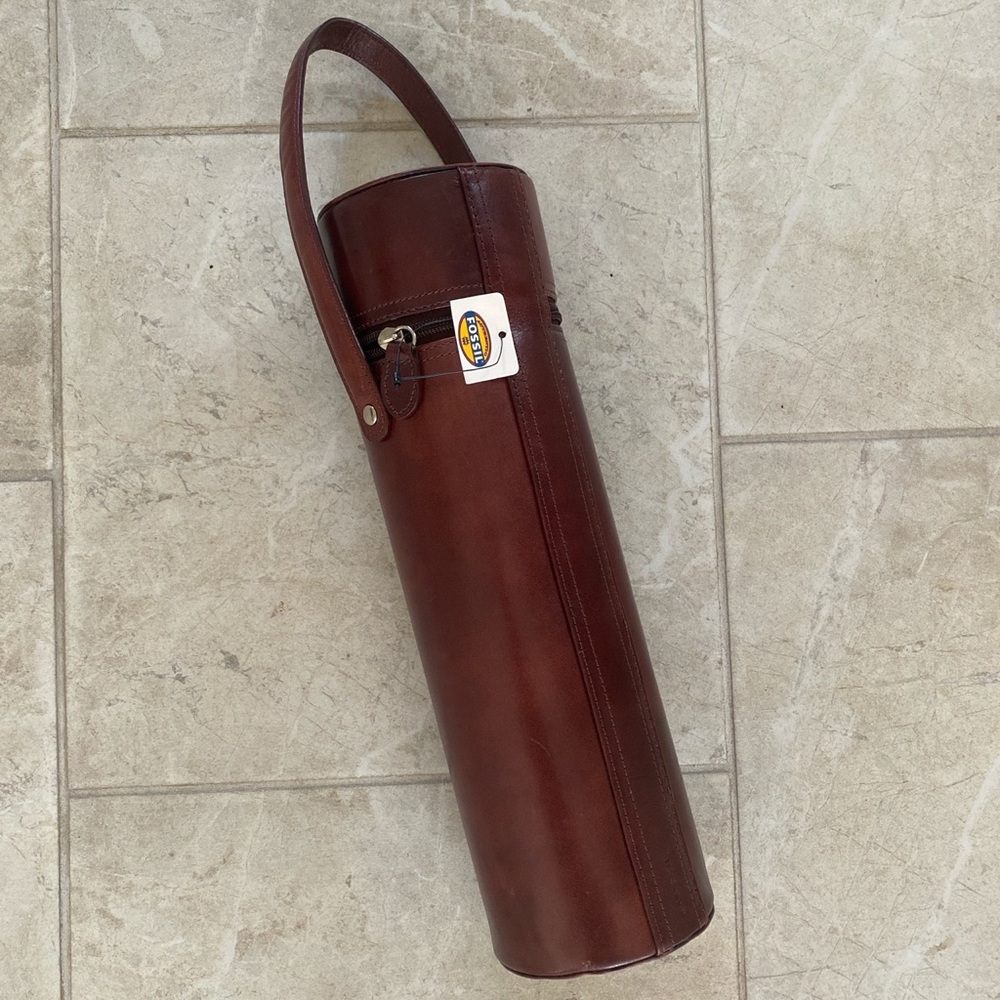Fossil NWT Leather Wine Case